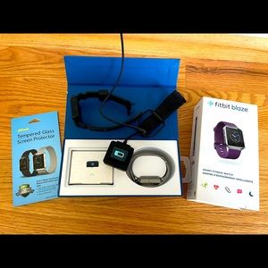 FitBit Blaze with 3 bands, charger & screen protector